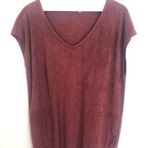 Suede dress with pockets